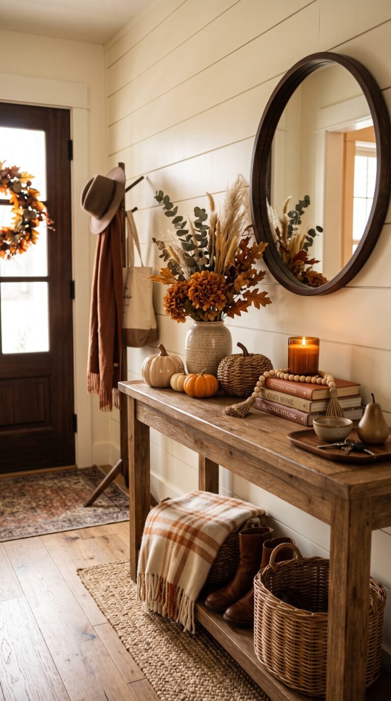 23 Fall Entryway Table Decor Ideas to Try