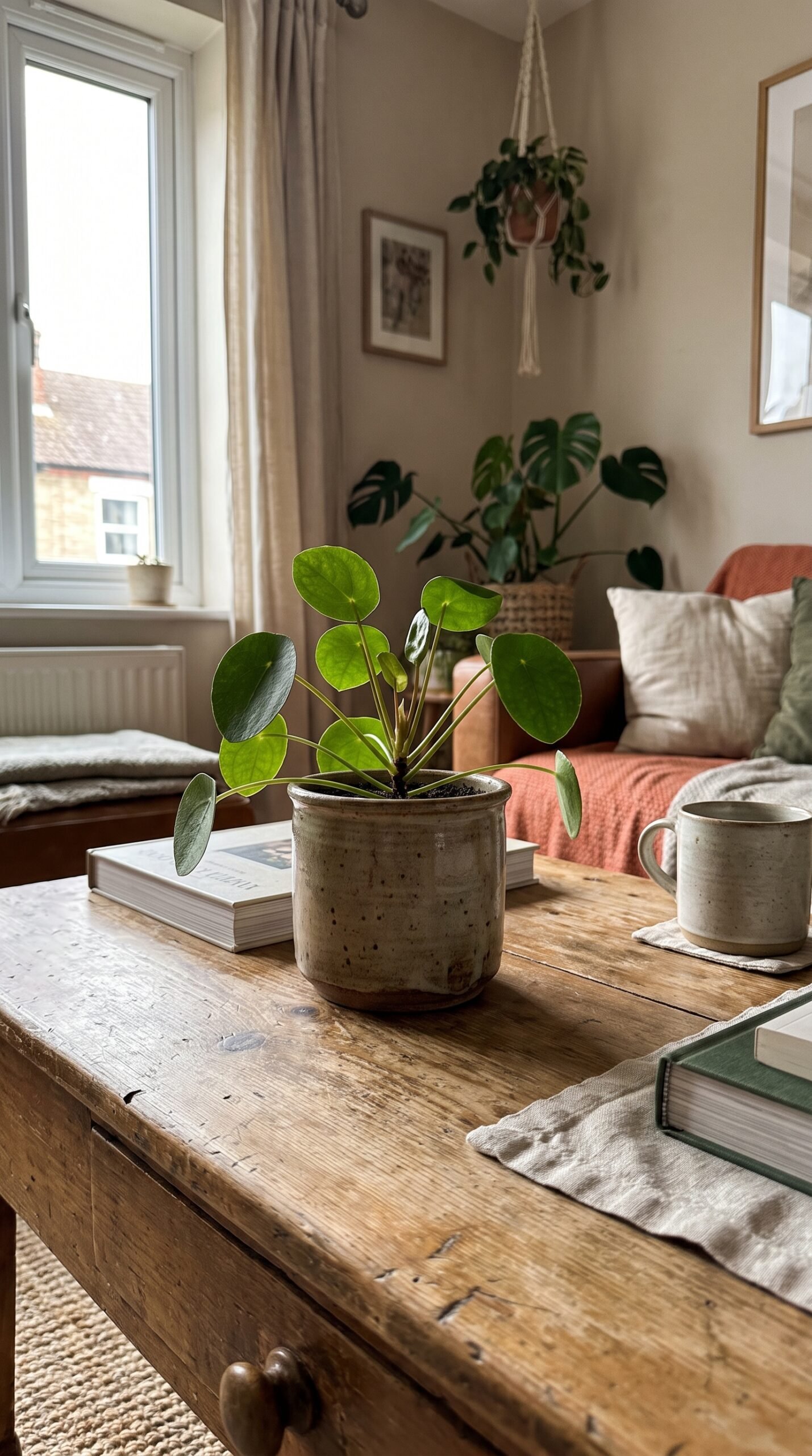 small potted plant on a coffee table