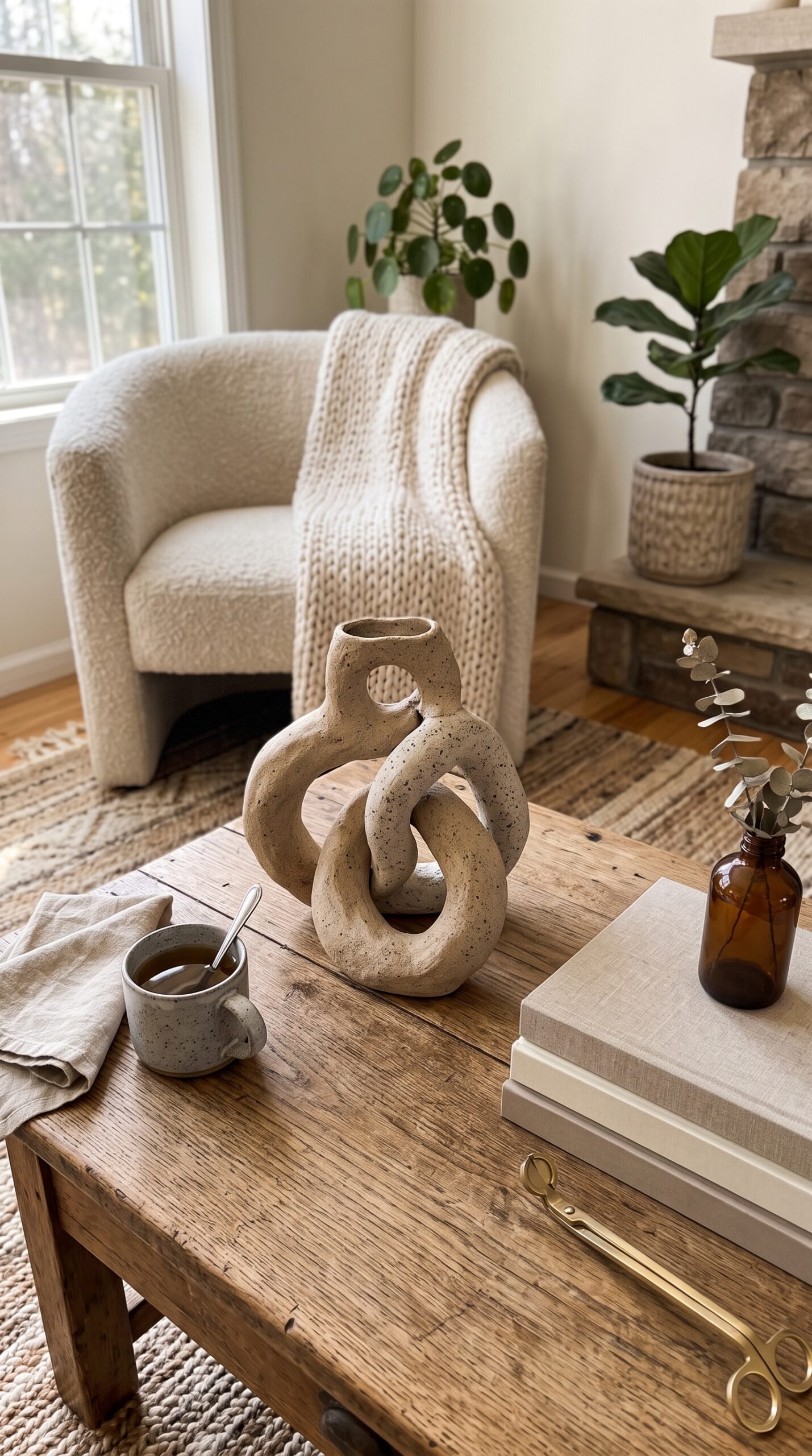 sculptural decor object on a coffee table