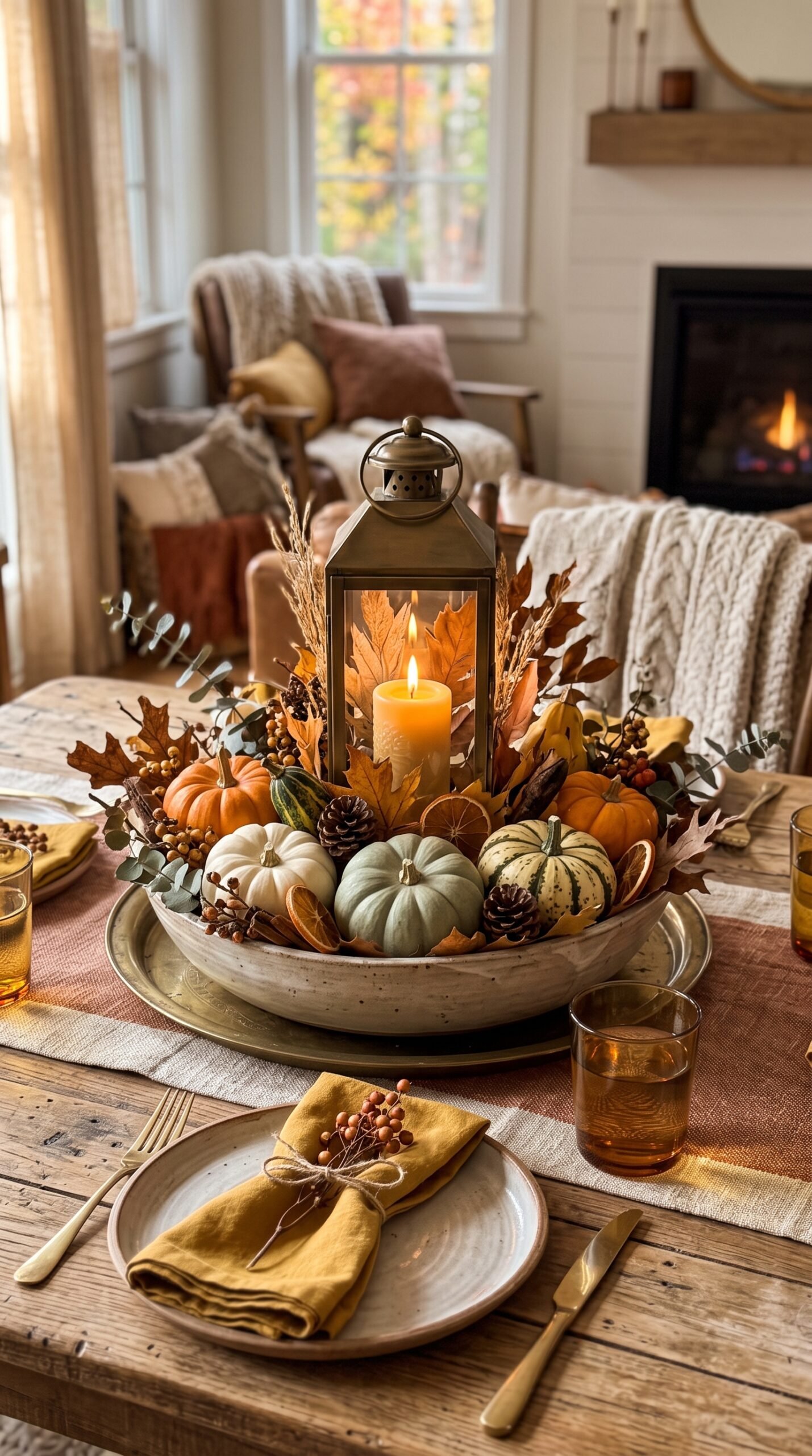 statement centerpiece on a fall table