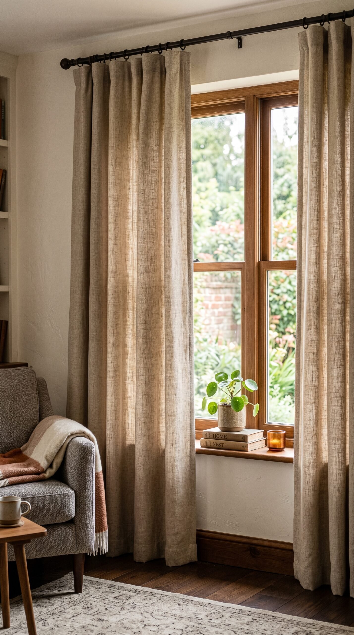 warm curtains in a home