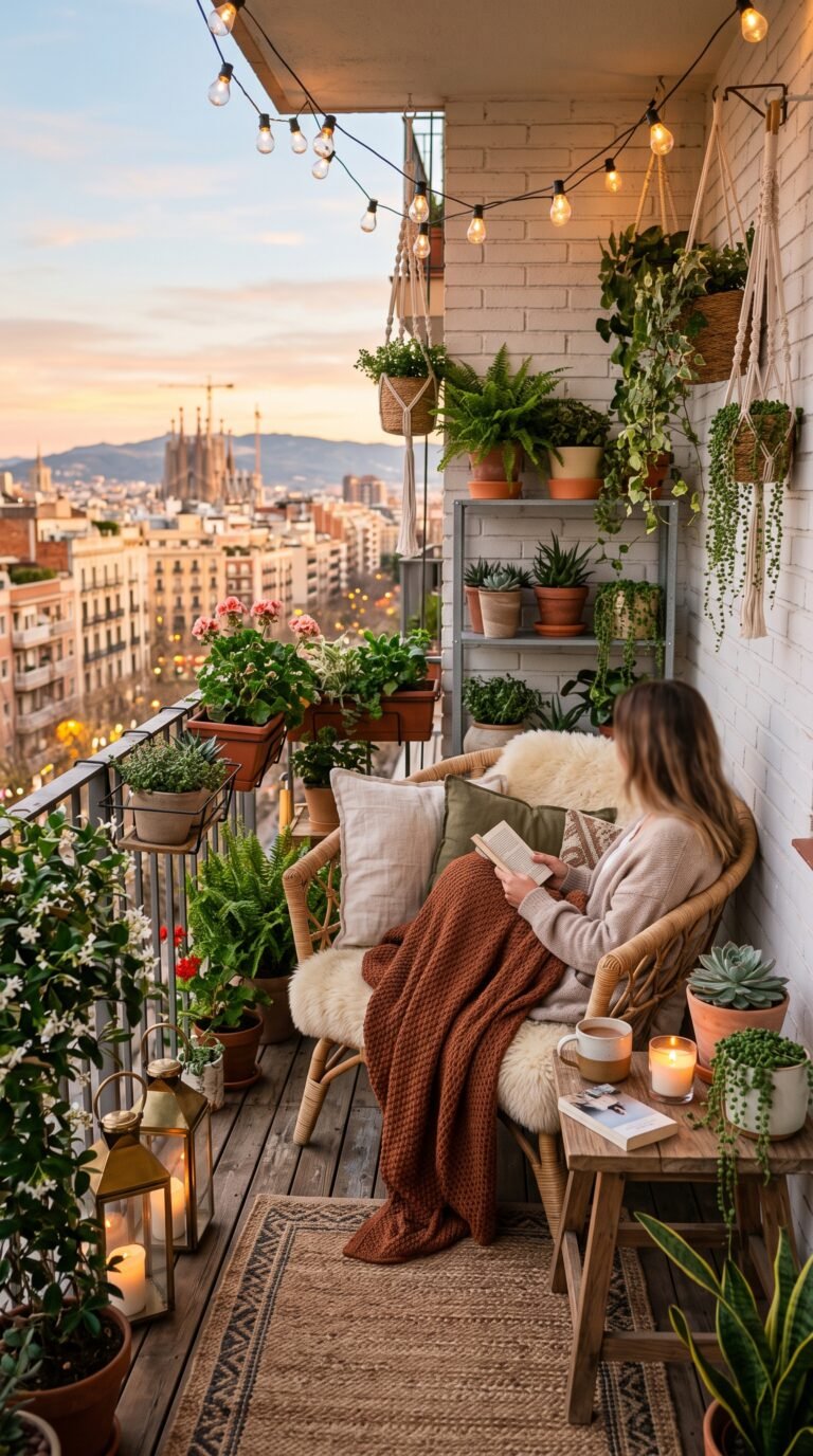 26 Cozy Outdoor Balcony Ideas to Turn Small Spaces Into an Oasis
